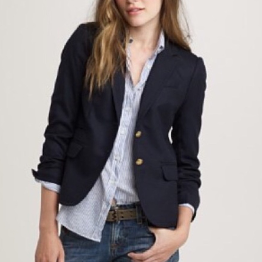 J.Crew Women's Navy Wool Schoolboy Blazer Size 6